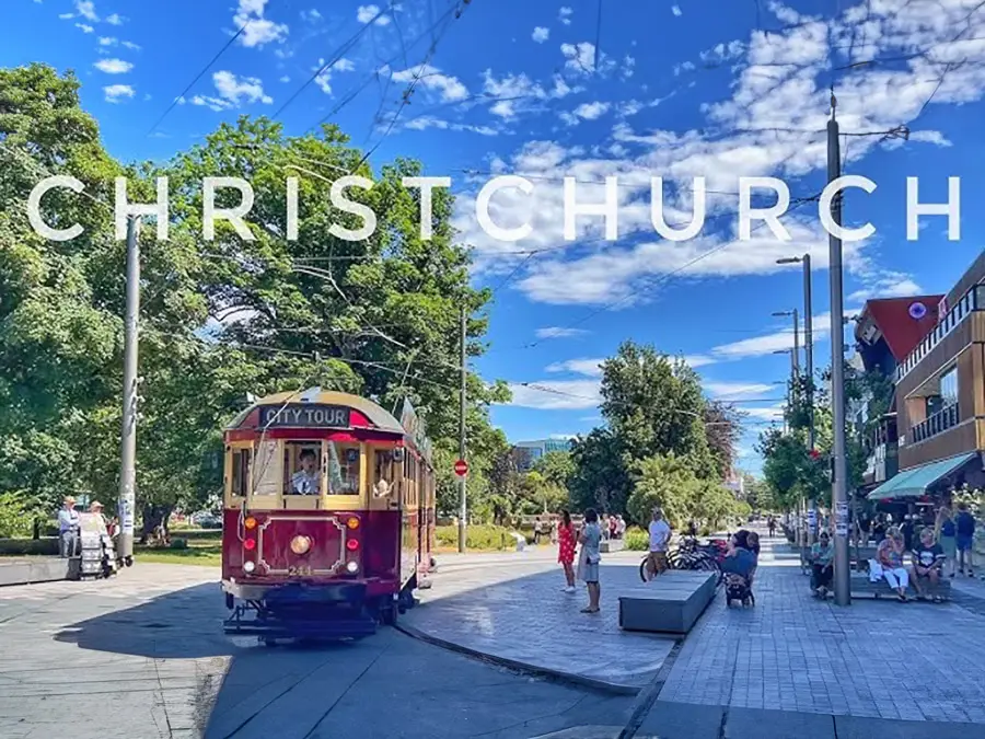 Christchurch City Tram on our Cycle Tour